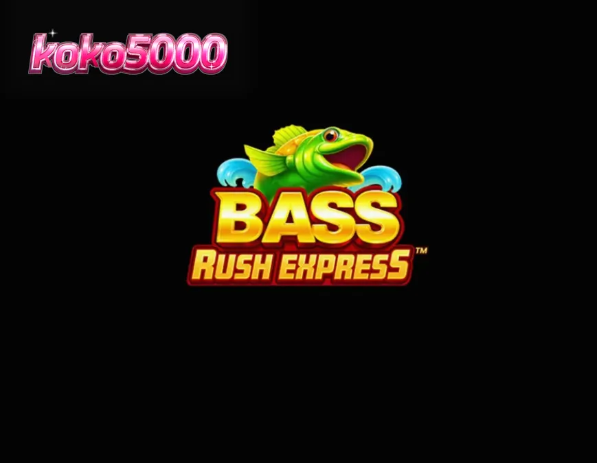 Tampilan visual permainan slot Bass Rush Express dengan tema danau dan nelayan